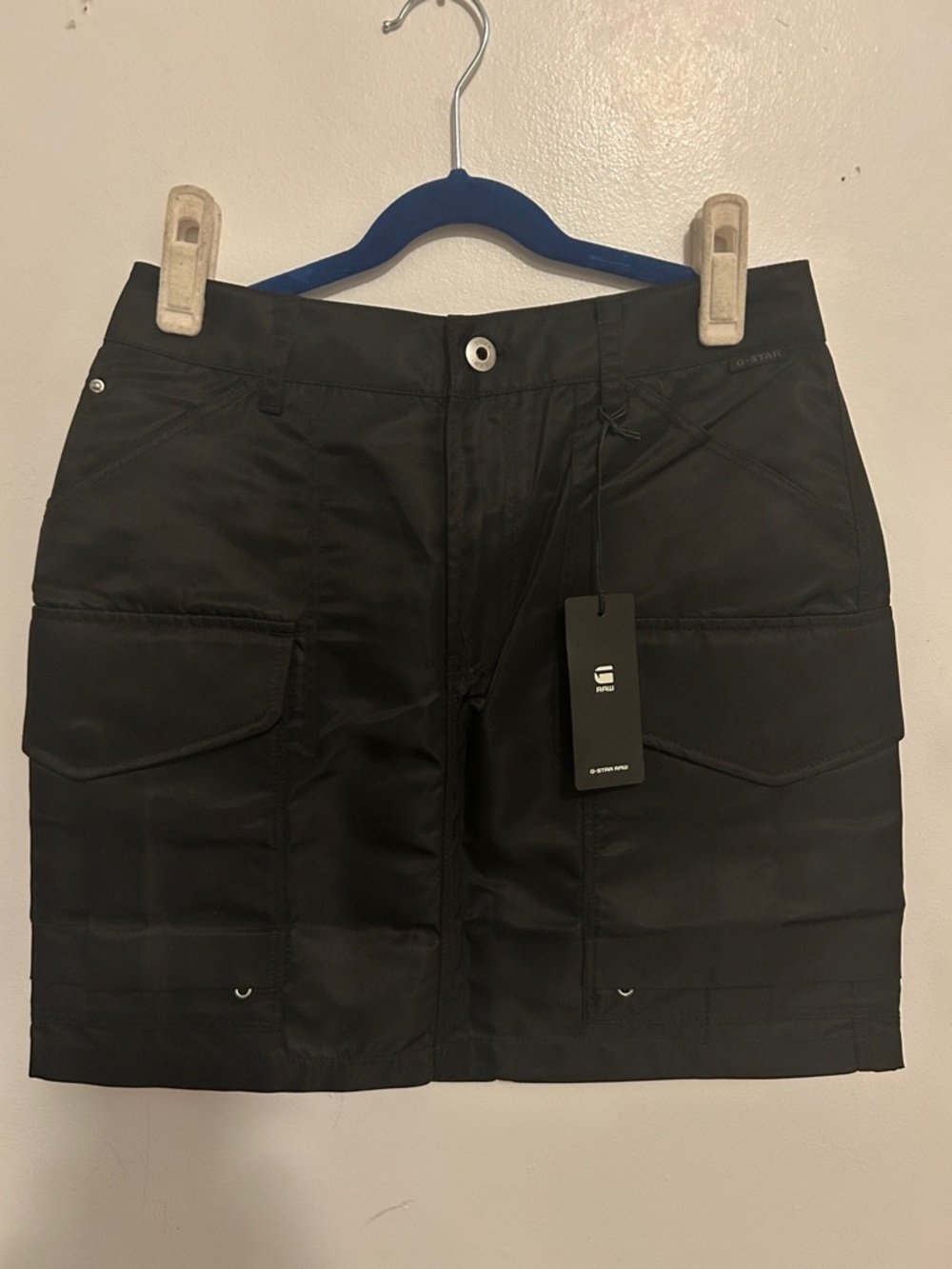 NWT G-Star Black Cargo Skirt with Utility Pockets- size 25